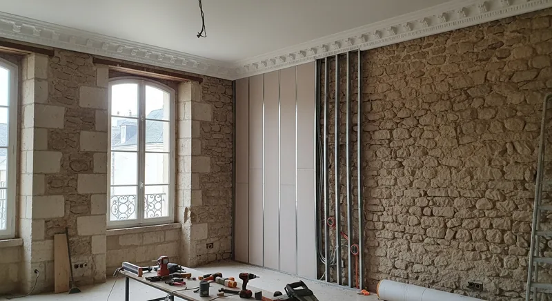 Doublage placo isolant dans un appartement ancien de l'Écusson à Nîmes
